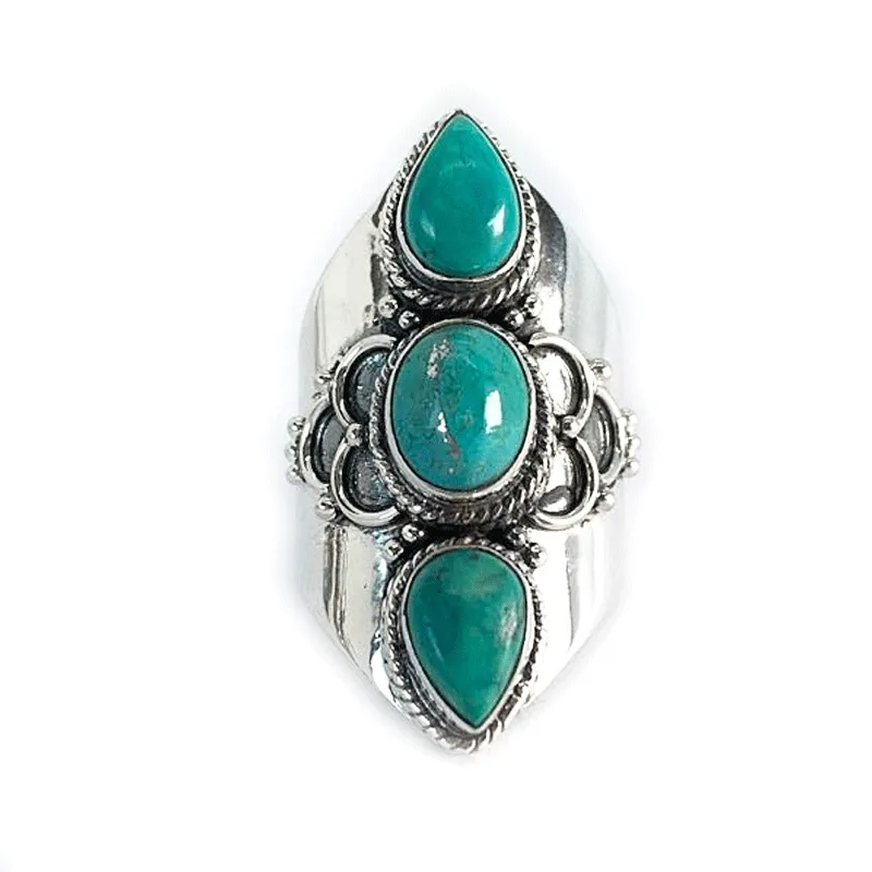 Phoenix Turquoise Gemstone Boho Ring