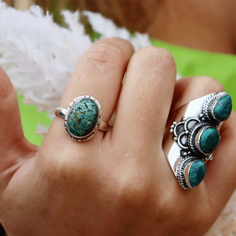 Phoenix Turquoise Gemstone Boho Ring