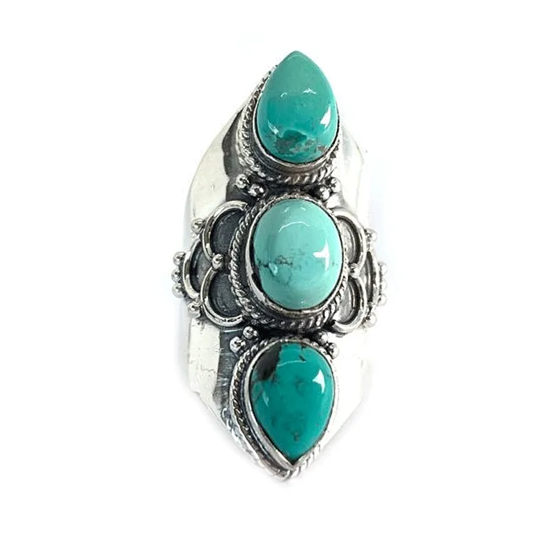 Phoenix Turquoise Gemstone Boho Ring