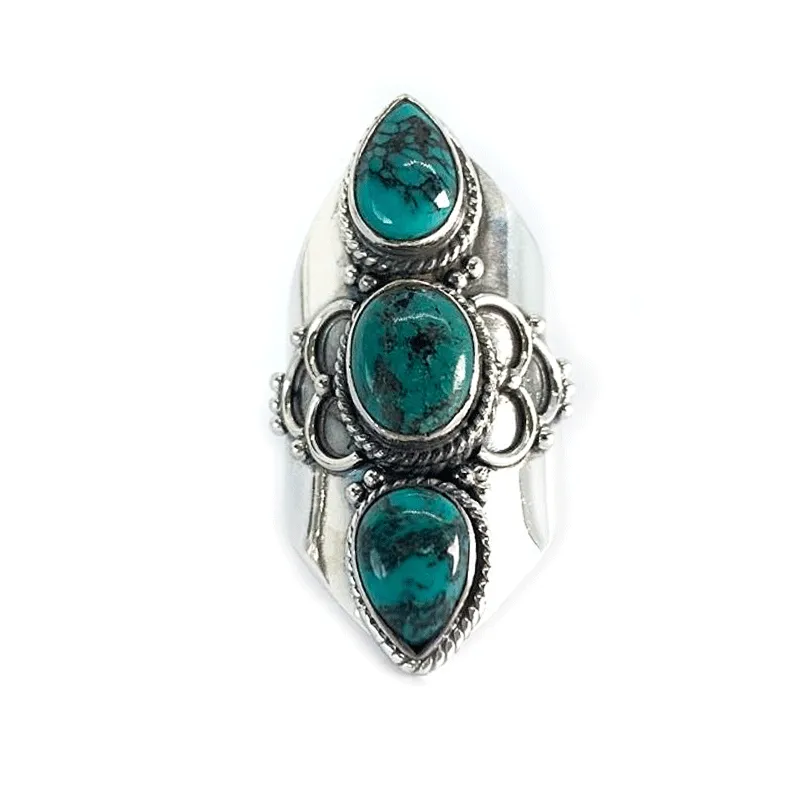 Phoenix Turquoise Gemstone Boho Ring