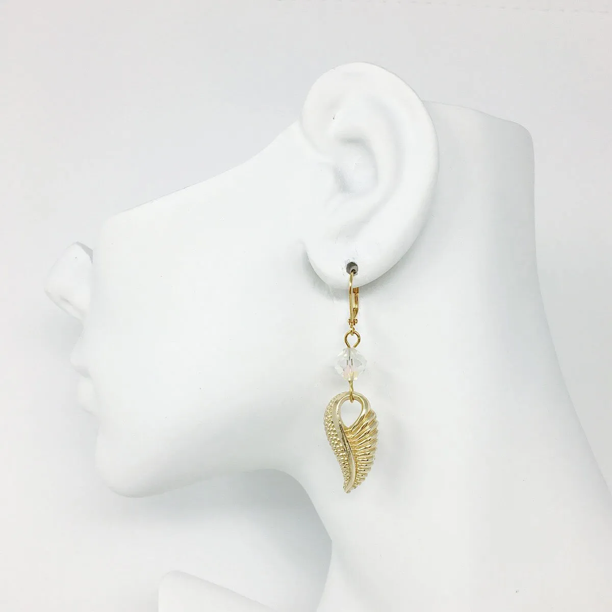 PIPER vintage leaf pendant earrings