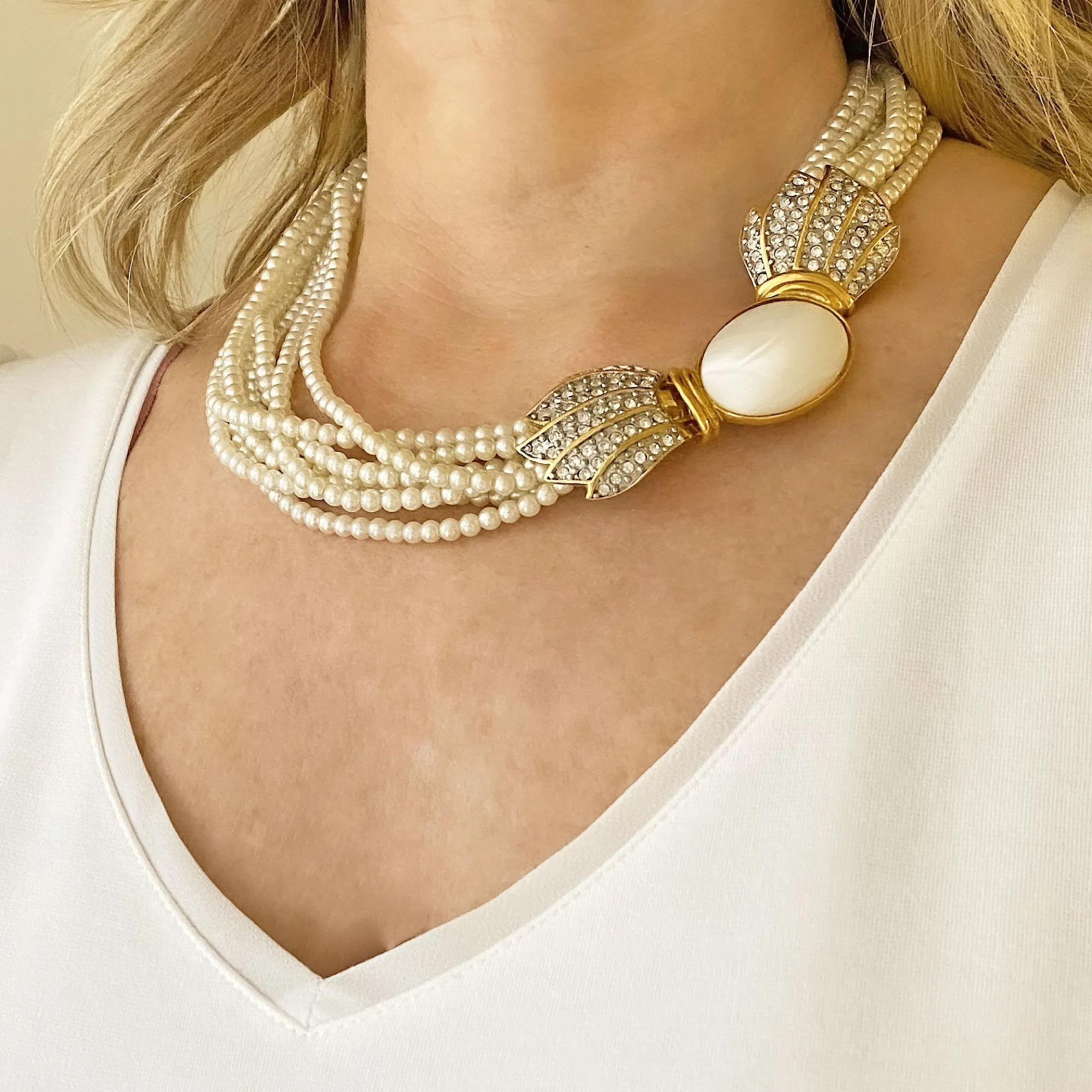 POSEY multi-strand pearl necklace