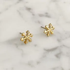 PRESTON vintage gold tone snowflake studs