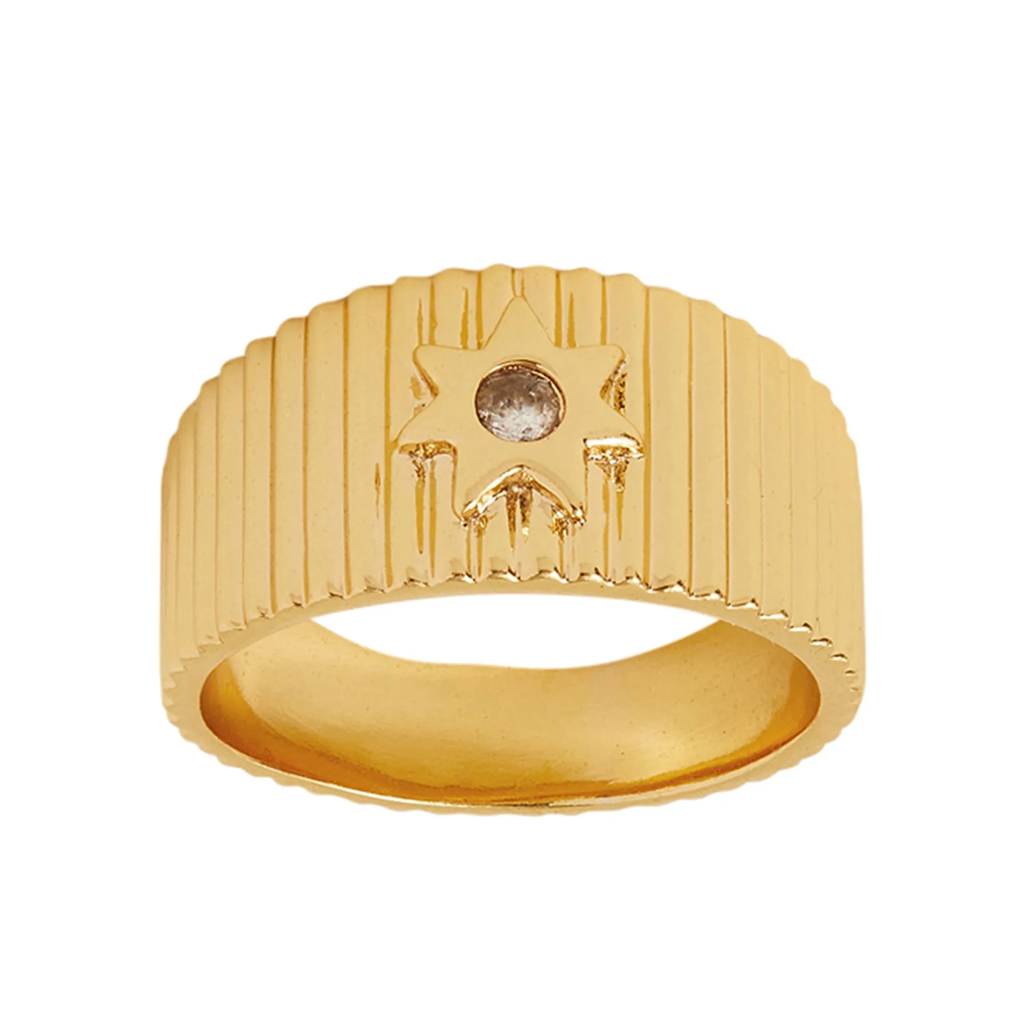 Real Gold-Plated Corrugated Ring Gold-Large