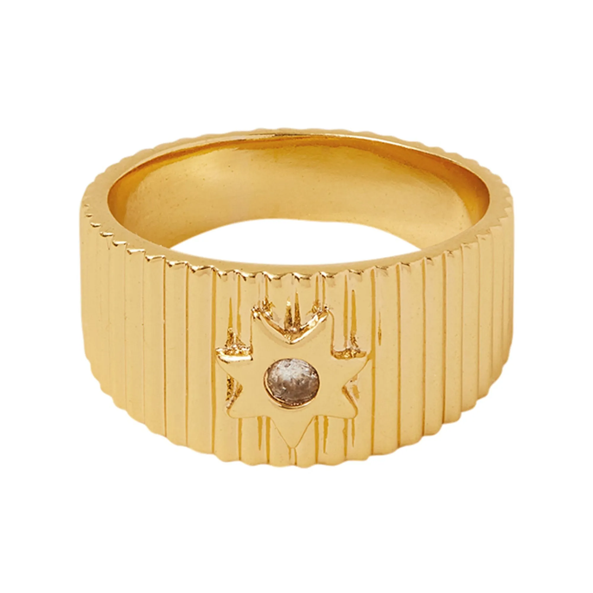 Real Gold-Plated Corrugated Ring Gold-Large