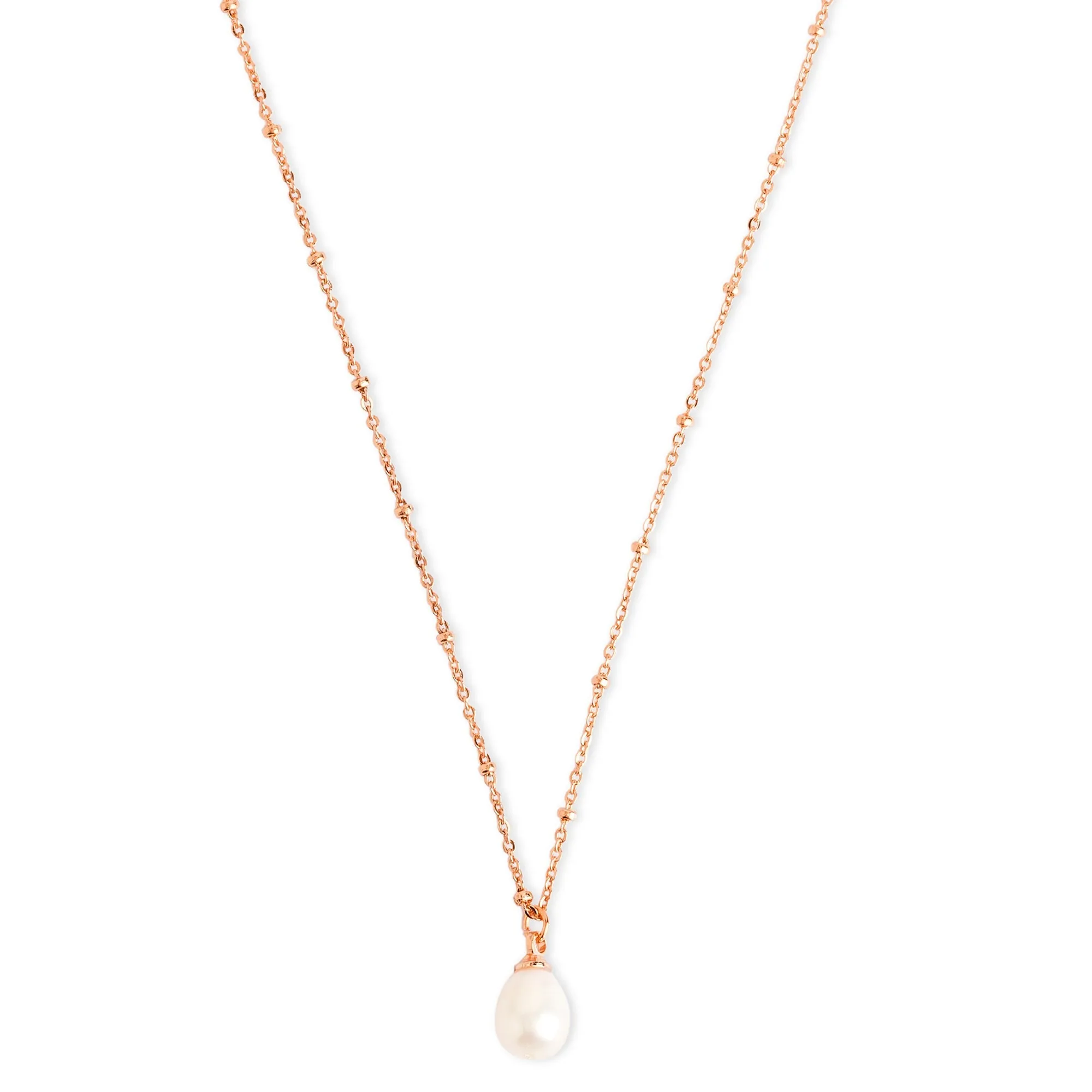 Real Gold Plated Rose Gold Z Irregular Pearl Necklace