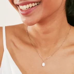 Real Gold Plated Rose Gold Z Irregular Pearl Necklace