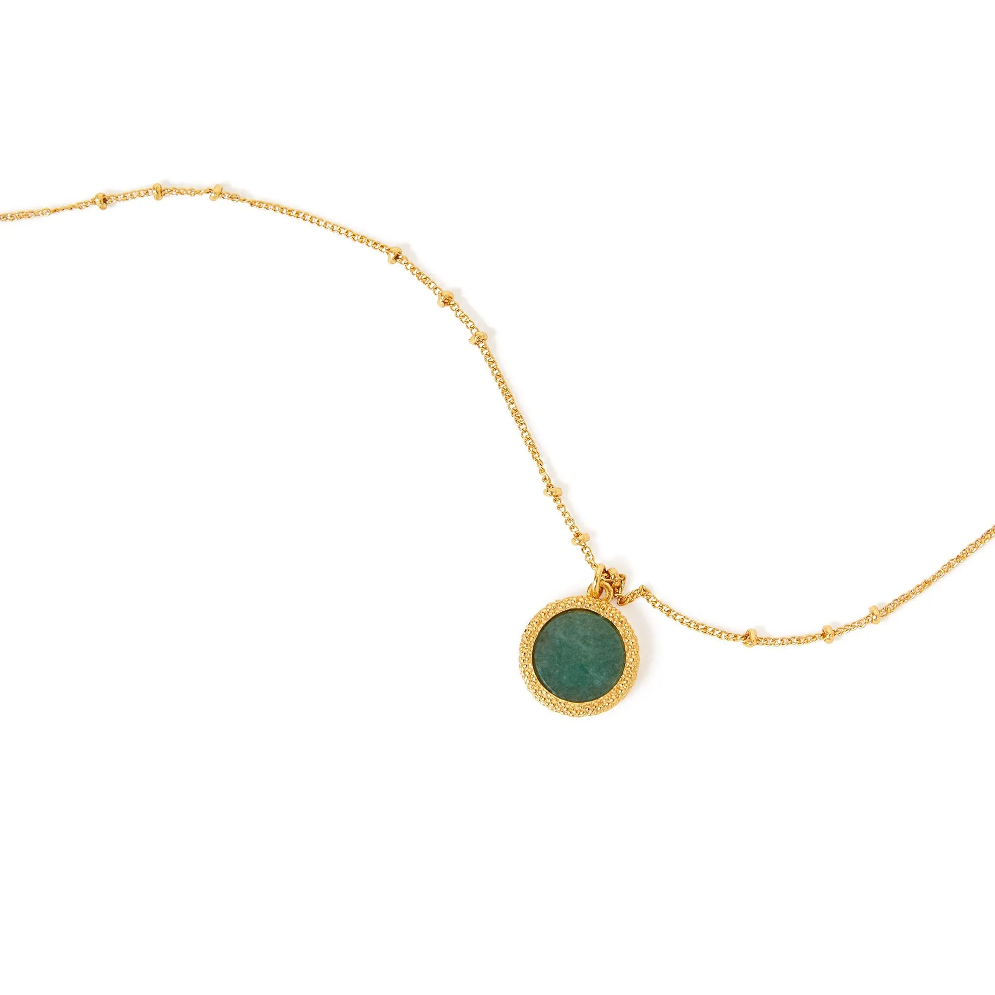 Real Gold Plated Z Aventurine Slice Pendant Necklace