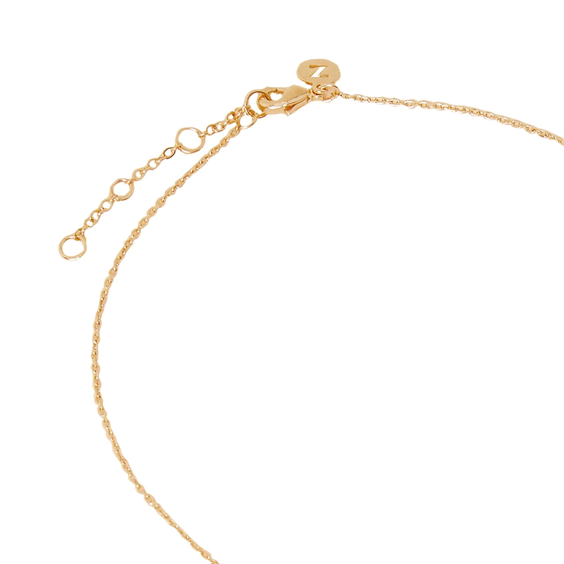 Real Gold Plated Z Delicate Pearl Pendant Necklace