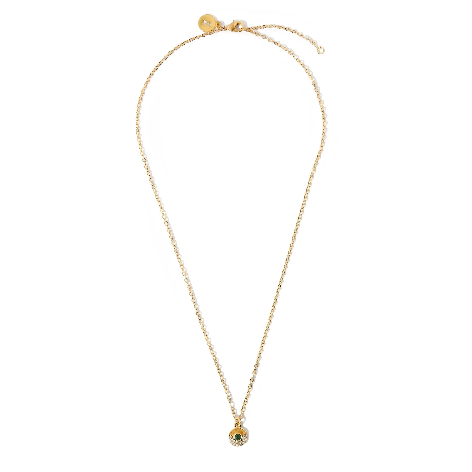 Real Gold Plated Z Disc Pendant Necklace For Women By Accessorize London