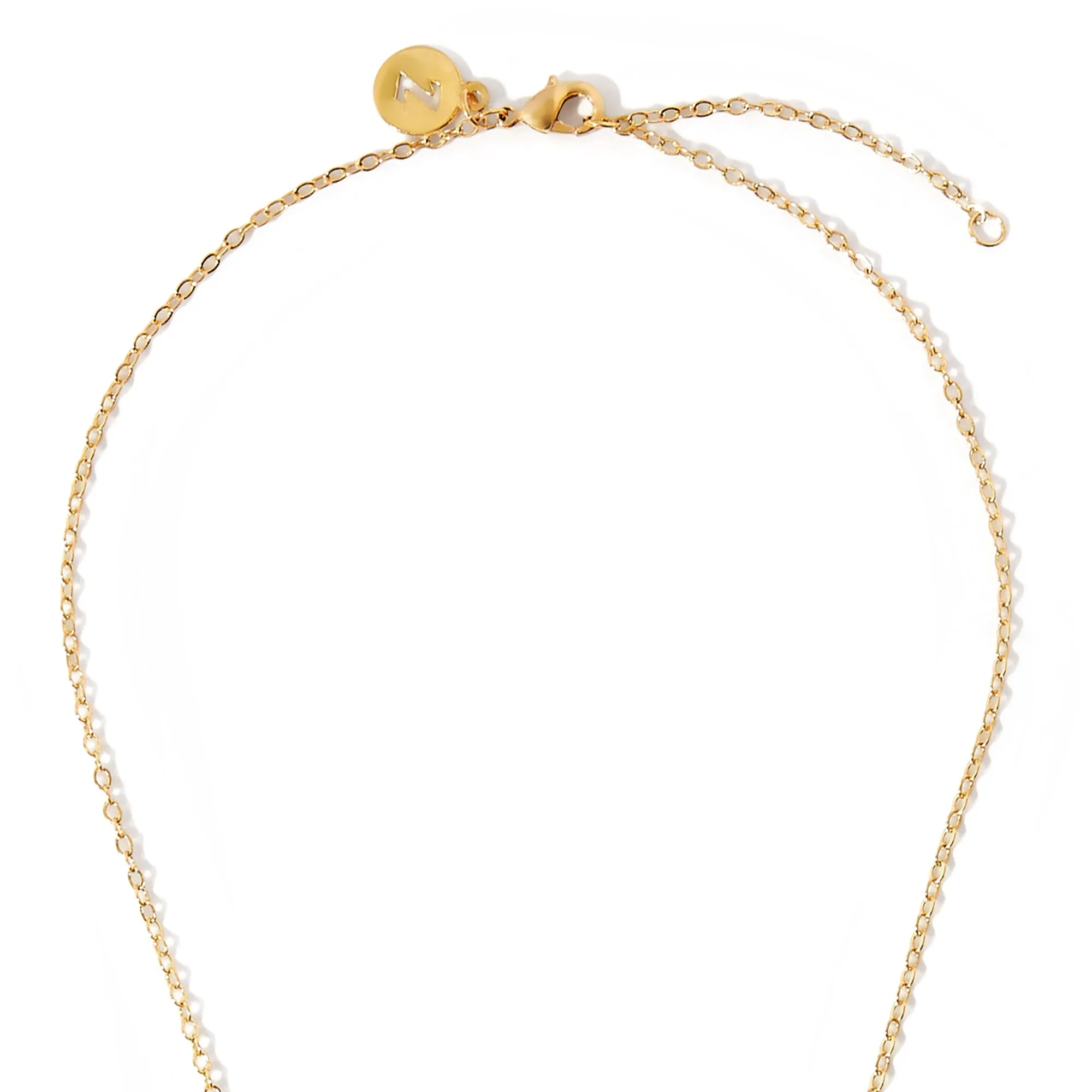 Real Gold Plated Z Disc Pendant Necklace For Women By Accessorize London