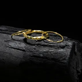 Real Gold Plated Z Gold Molten Rings Set Of Three-Large