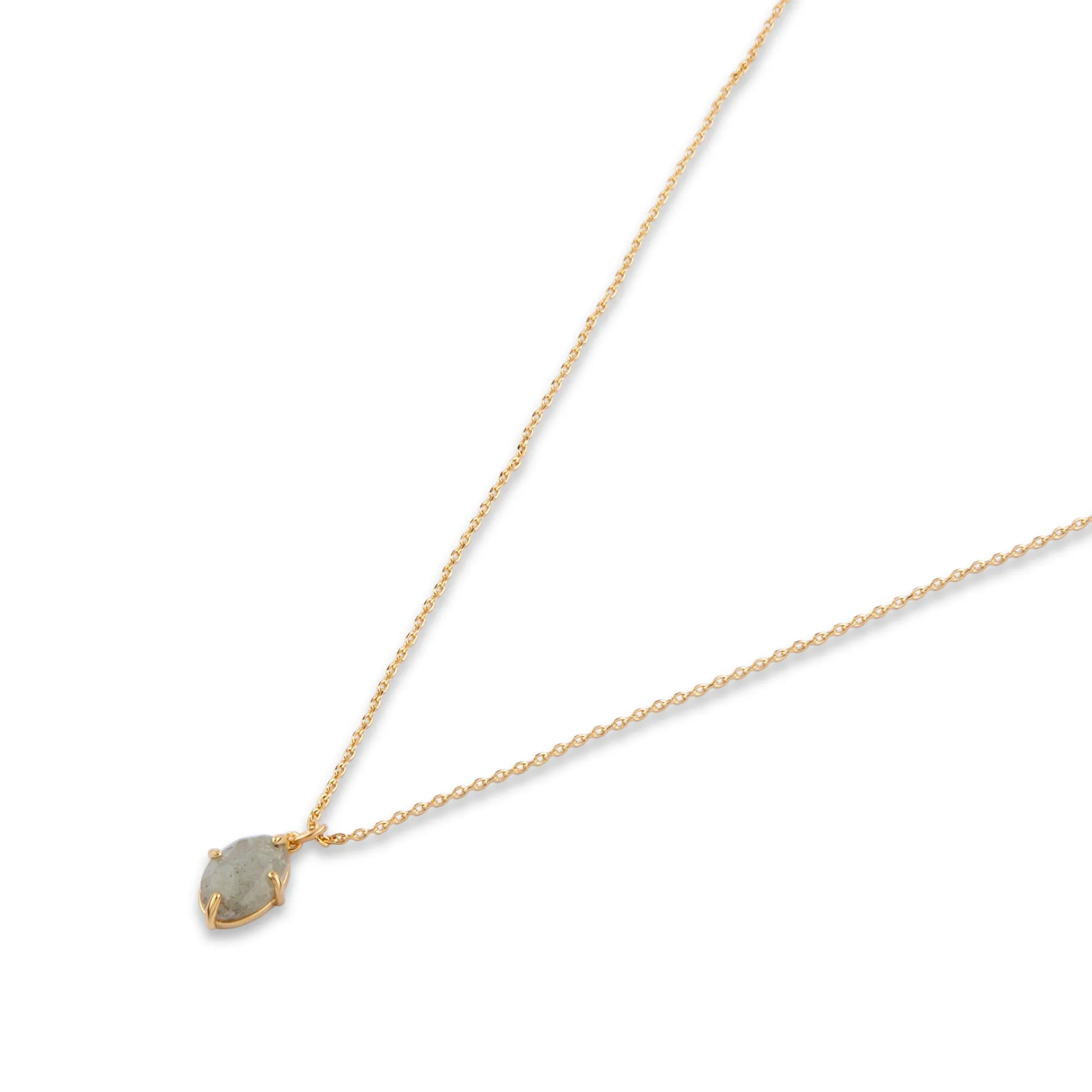 Real Gold-Plated Z  Labradorite Pendant Necklace