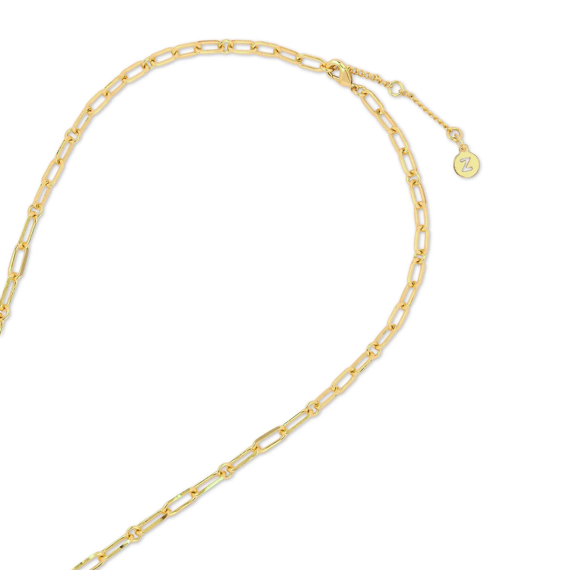 Real Gold Plated Z Pearl Chain Necklace