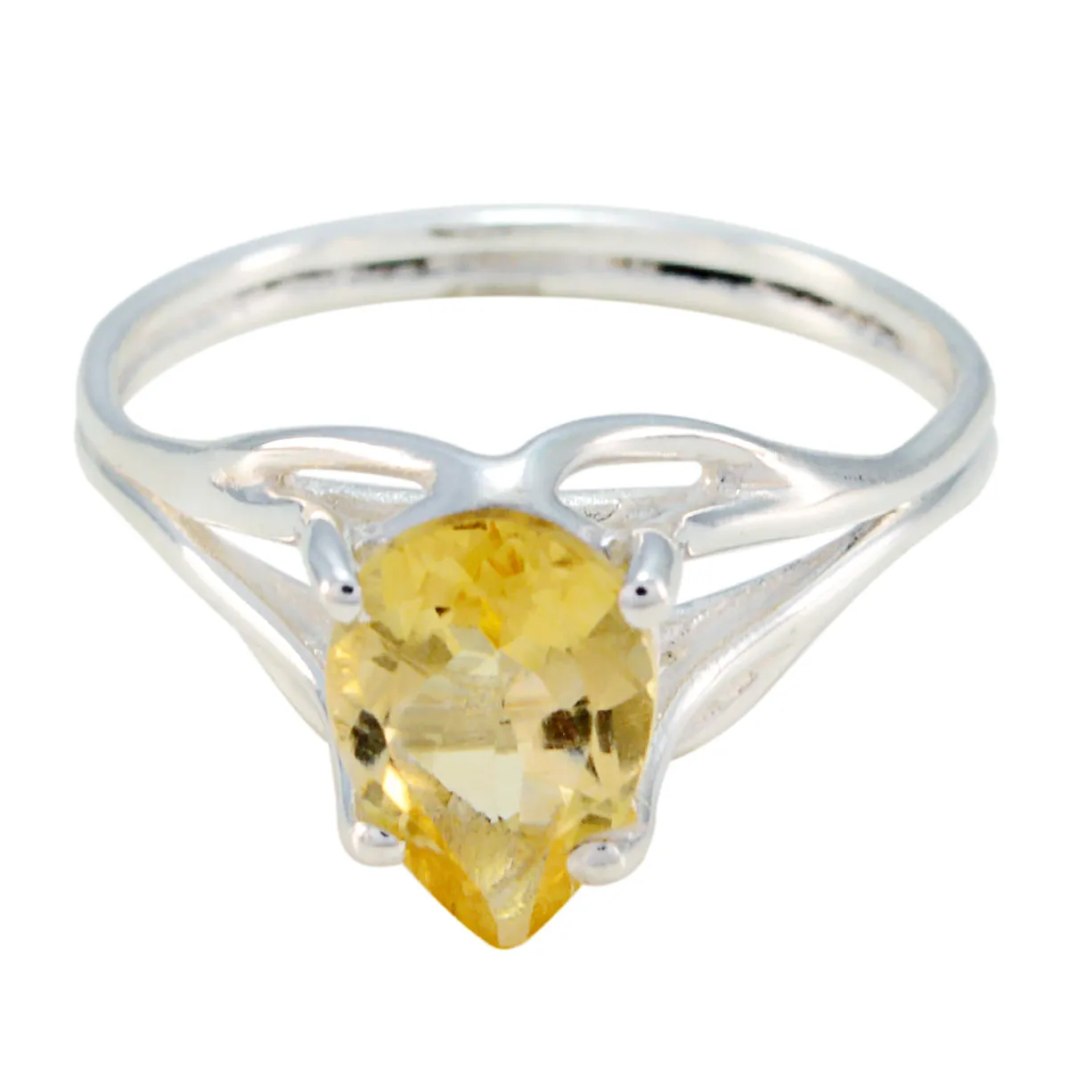 Riyo Fine Gem Citrine 925 Sterling Silver Ring Wedding Jewellery