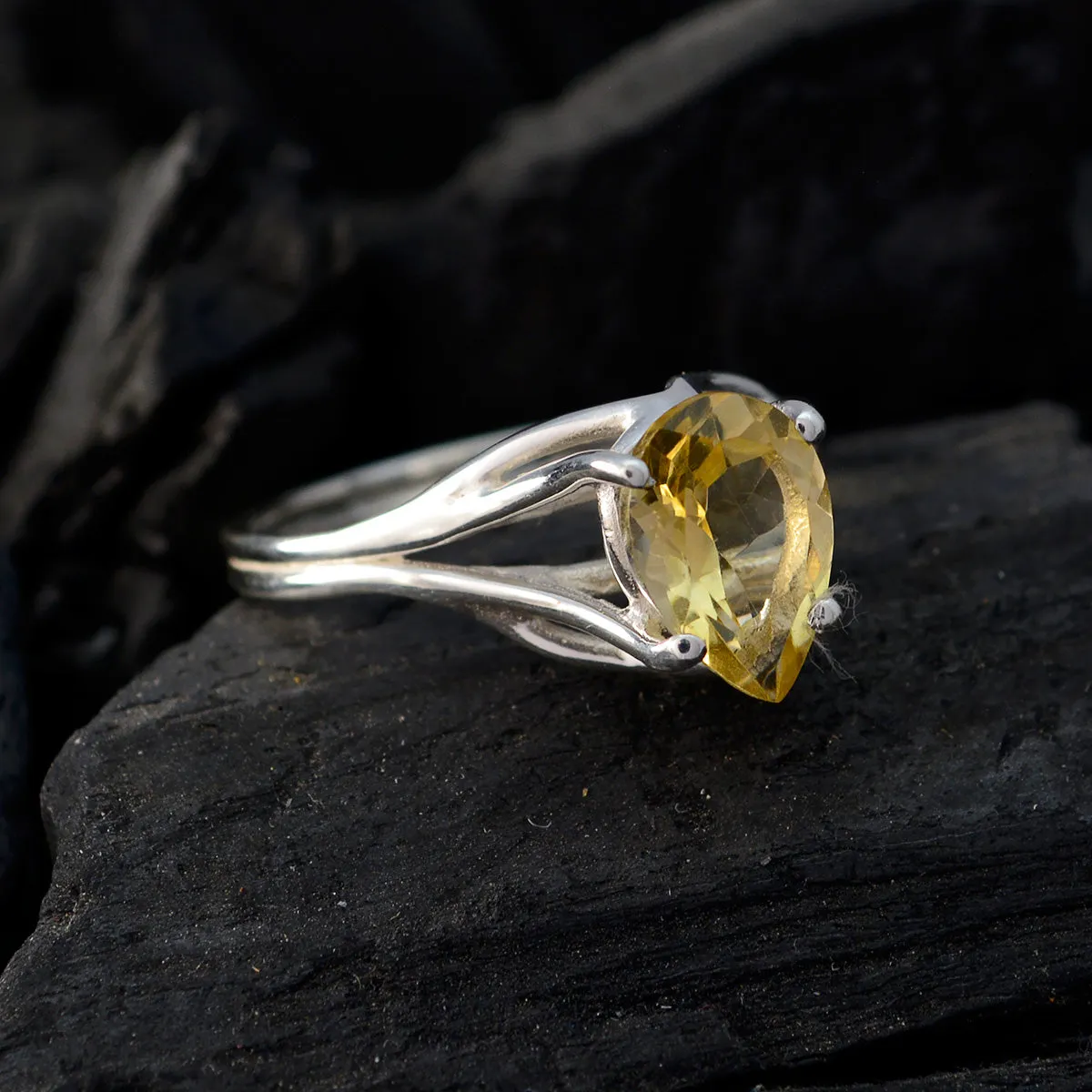 Riyo Fine Gem Citrine 925 Sterling Silver Ring Wedding Jewellery