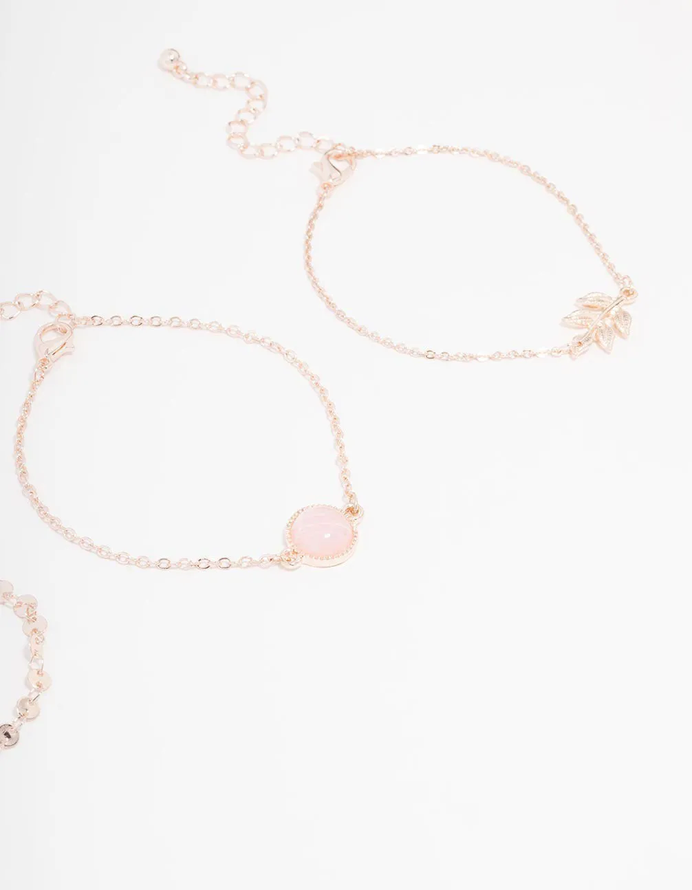 Rose Gold Diamante Tassel Bracelet 4-Pack