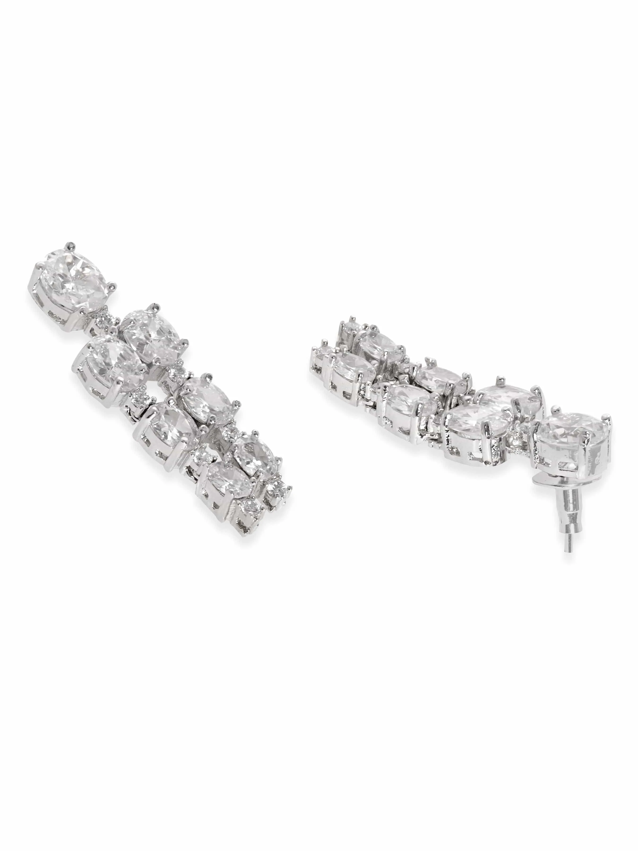 Rubans Layered Necklace Set With Studded American Diamonds