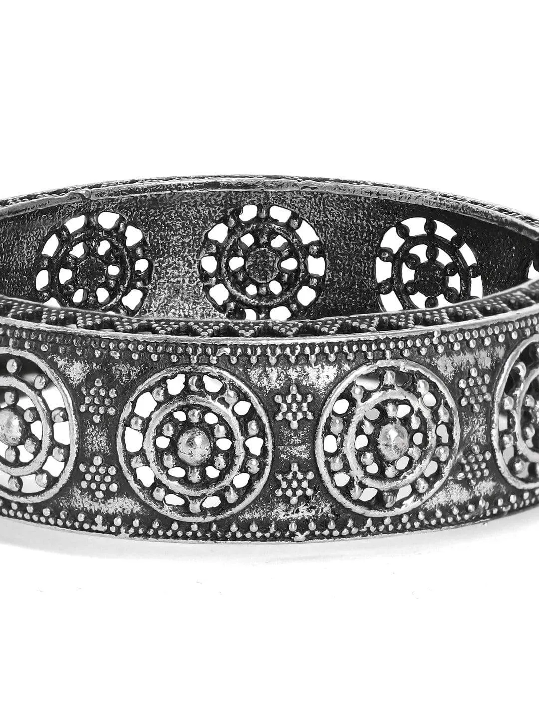 Rubans Oxidised Filigree Silver Plated Handcrafted Bracelet