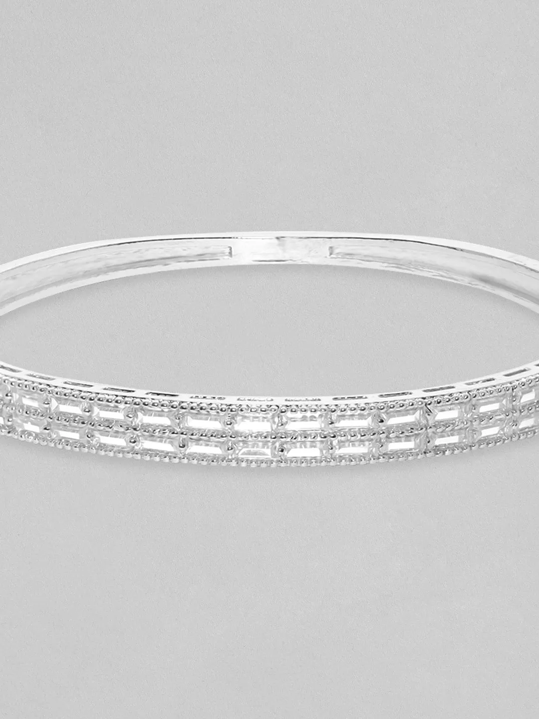 Rubans Rhodium plated Zirconia Studded Classy Bracelet