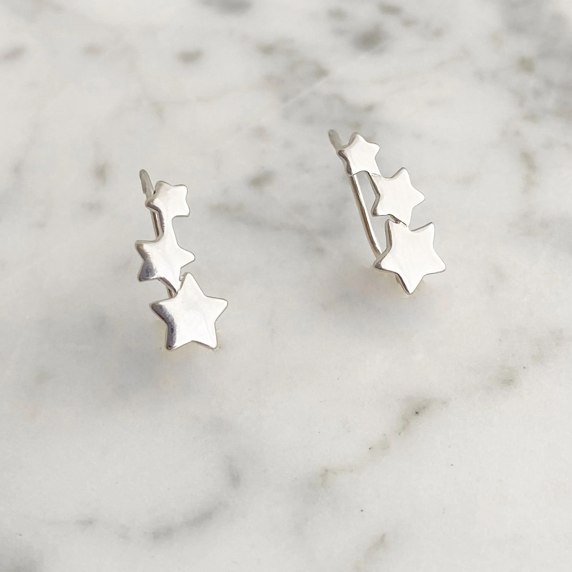 SEKAYA sterling silver star crawlers or earrings