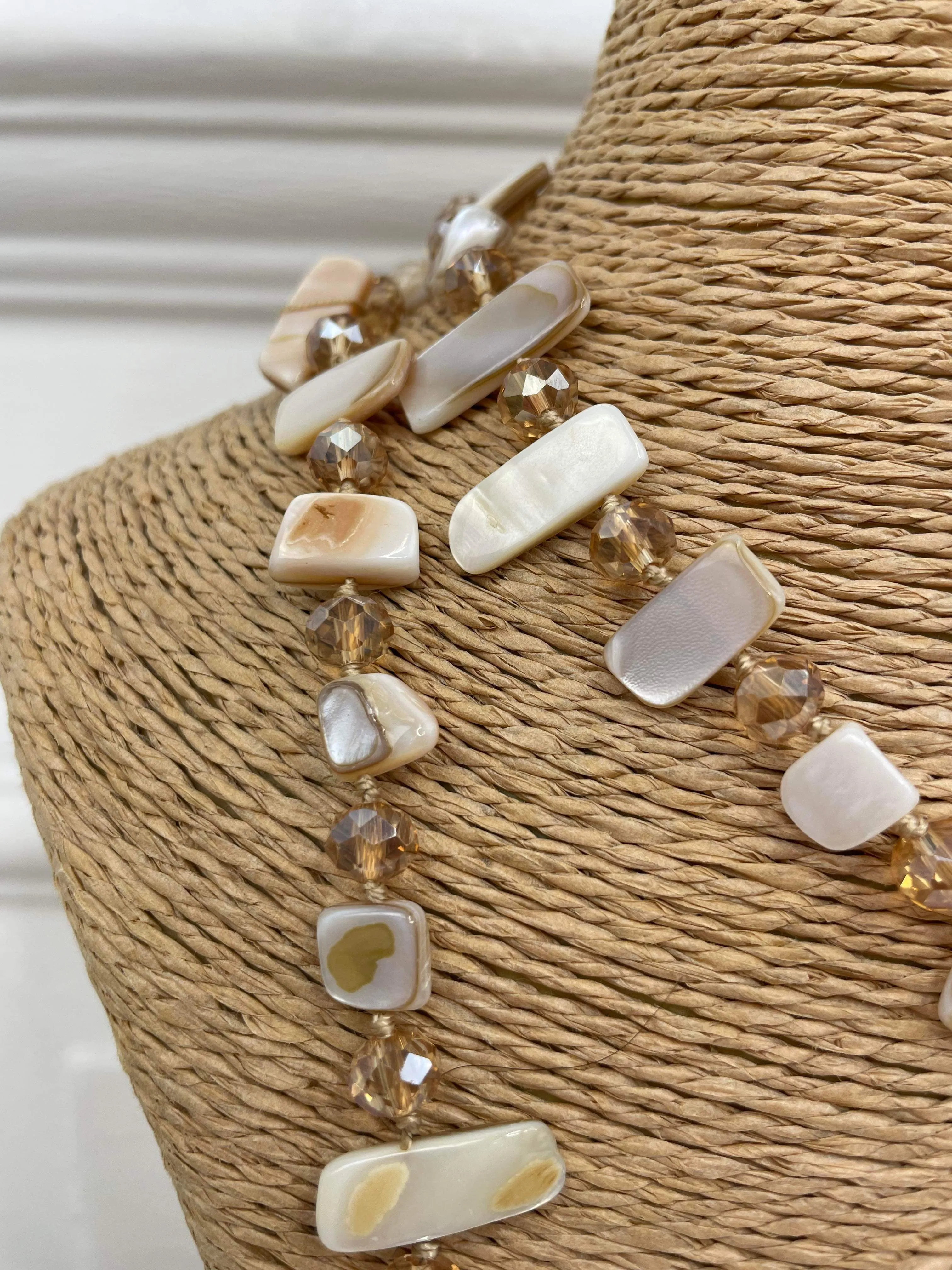 Shell & Bead Necklace - Stone