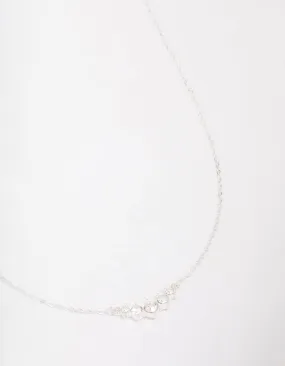 Silver Graduating Diamante Chain Necklace