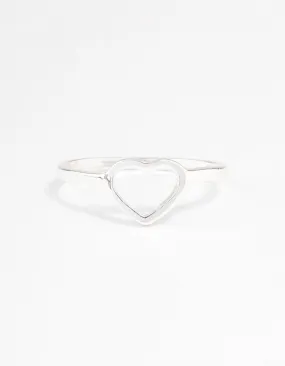 Silver Open Heart Ring