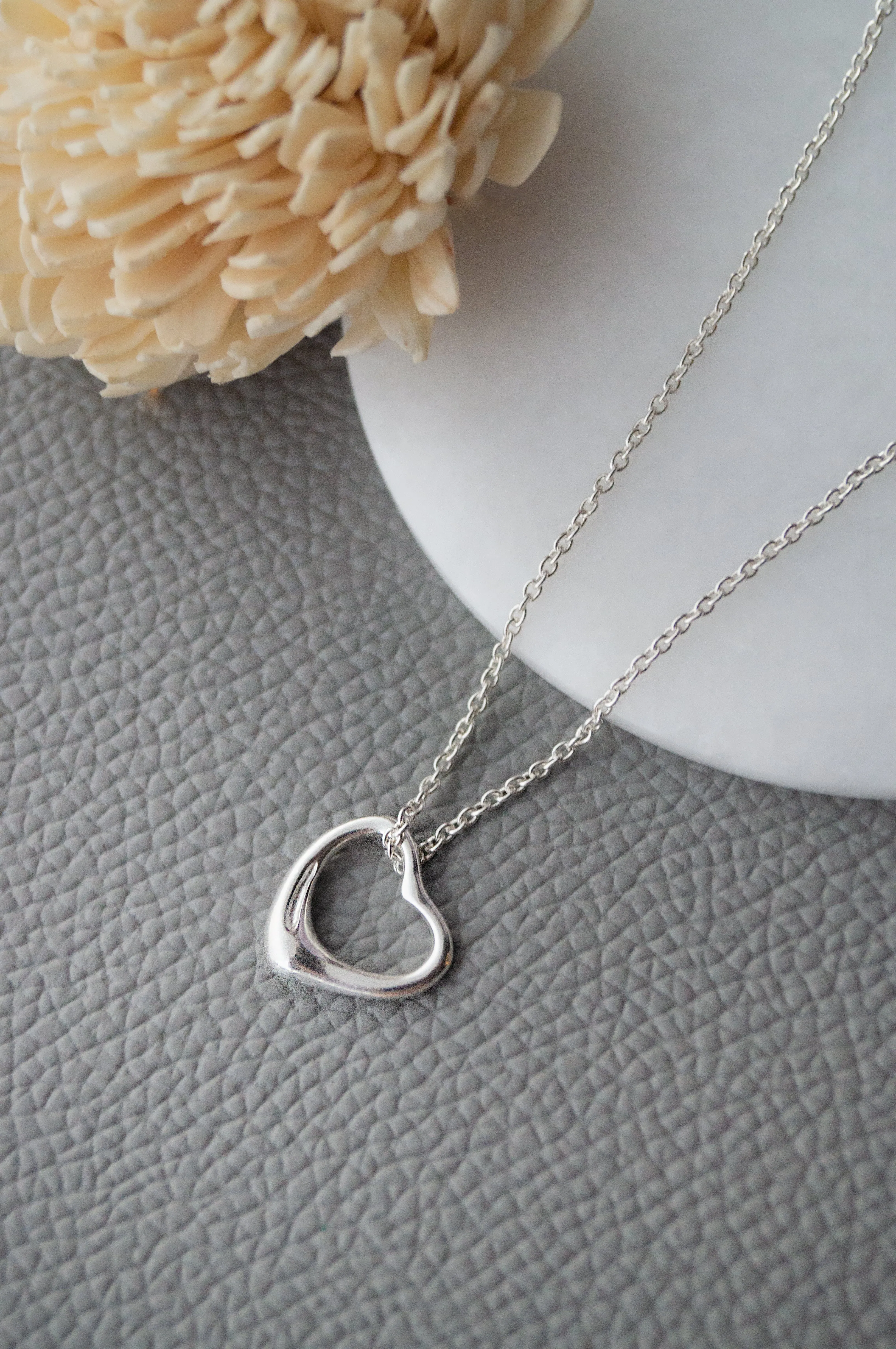 Slip On Heart Gold Plated Sterling Silver Pendant Chain Necklace