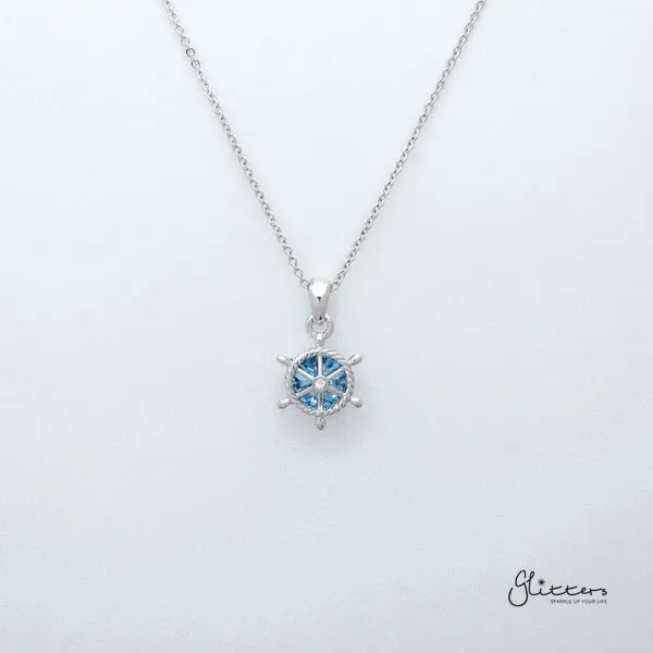 Sparkling Circle Crystal with Helm Pendant Necklace