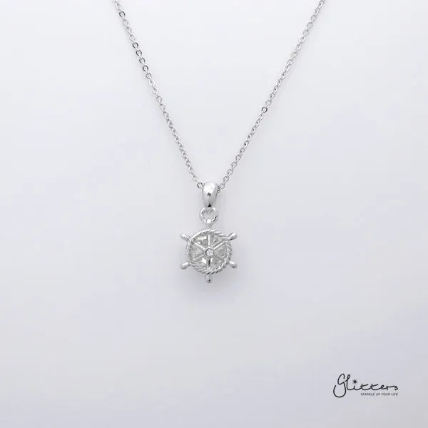 Sparkling Circle Crystal with Helm Pendant Necklace