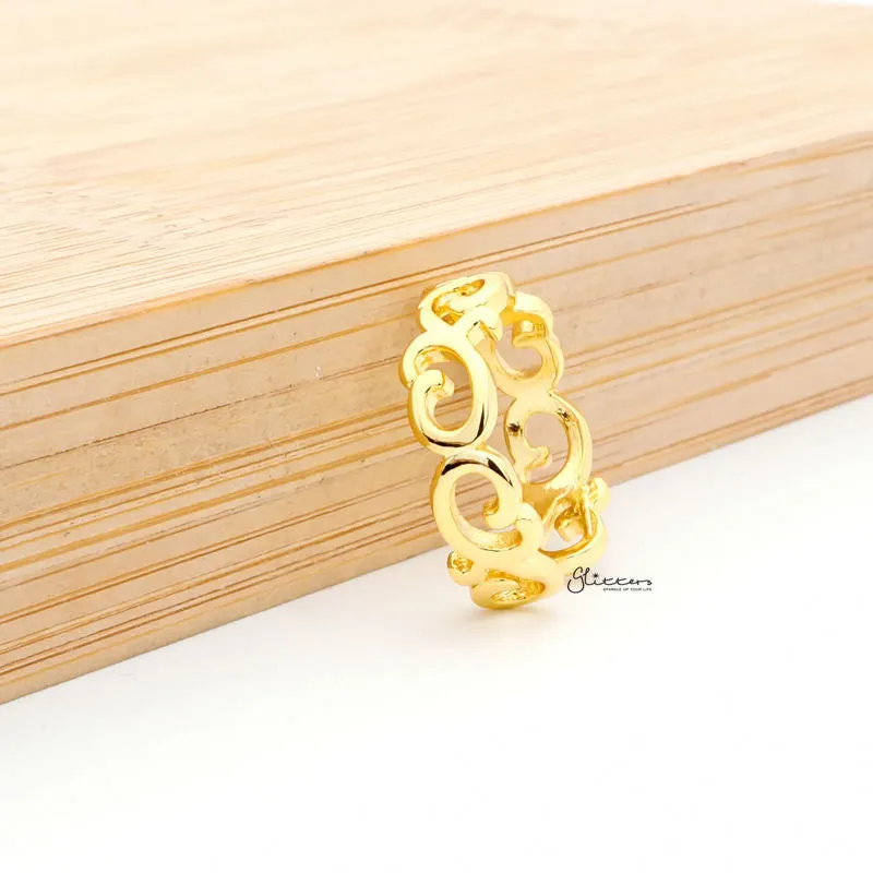 Spiral Pattern Toe Ring - Gold