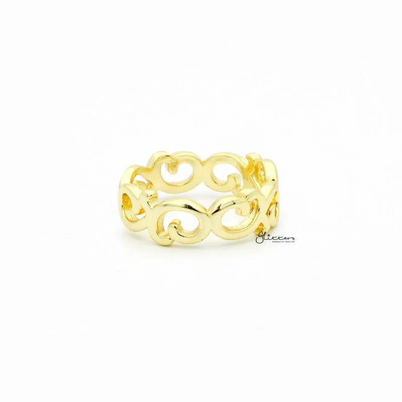 Spiral Pattern Toe Ring - Gold