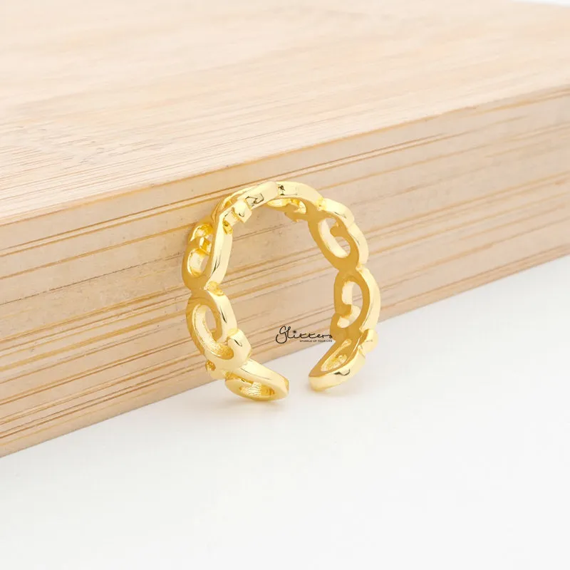 Spiral Pattern Toe Ring - Gold