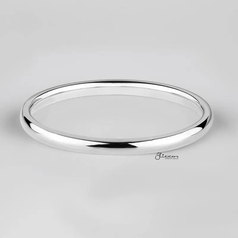 Stainless Steel 2mm Wide Glossy Mirror Polished Plain Band Ring