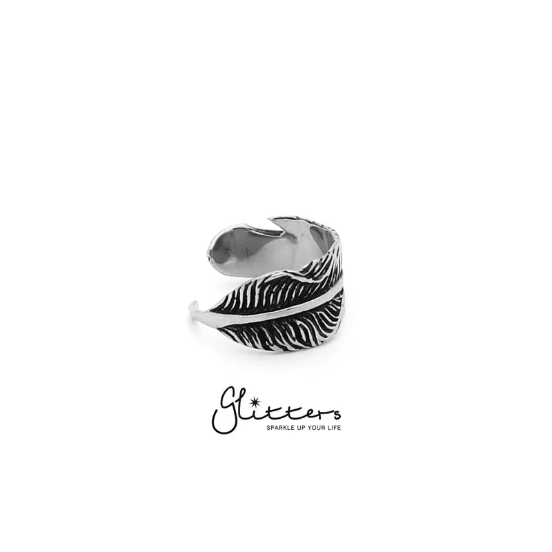 Stainless Steel Feather Cast Ring