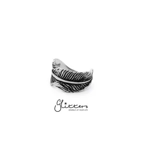 Stainless Steel Feather Cast Ring