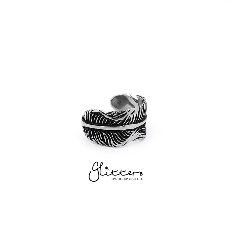 Stainless Steel Feather Cast Ring