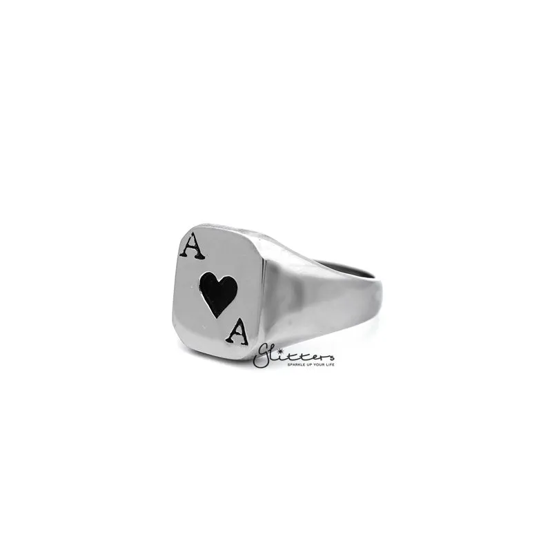 Stainless Steel Hearts Ace Casting Men's Rings