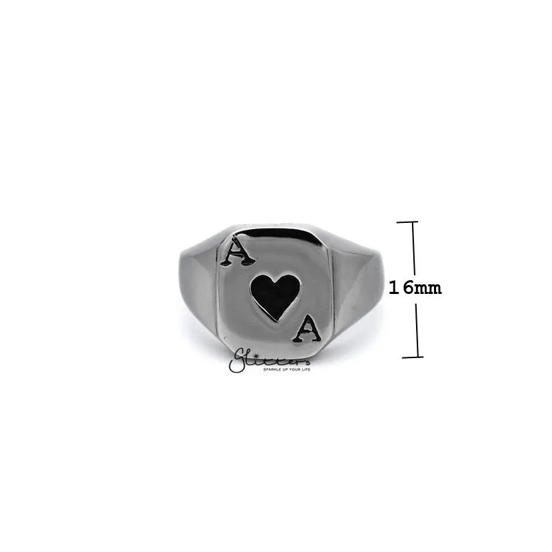 Stainless Steel Hearts Ace Casting Men's Rings