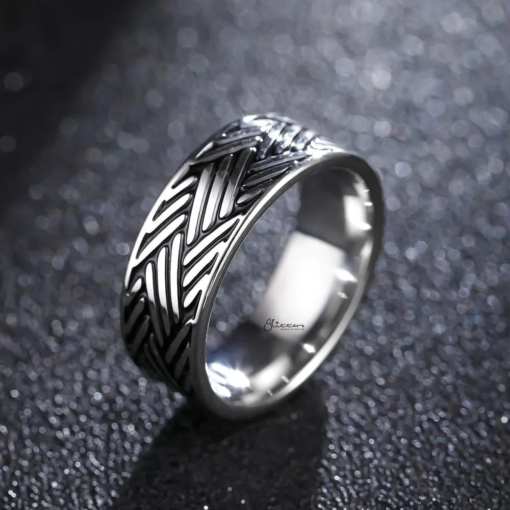 Stainless Steel Multi Lines Band Ring