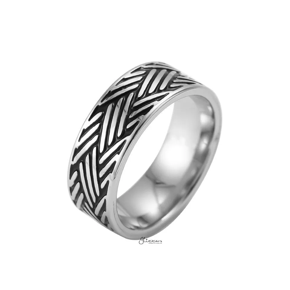 Stainless Steel Multi Lines Band Ring