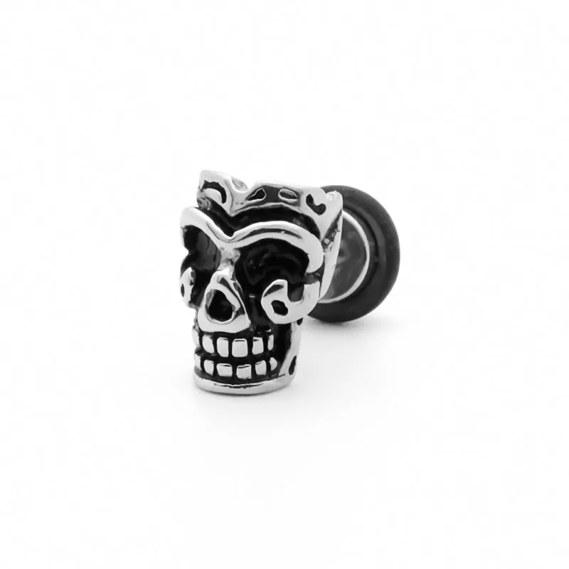 Stainless Steel Skull Fake Plug Earring