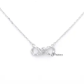 Sterling Silver C.Z Infinity Women's Necklace with 43cm Chain