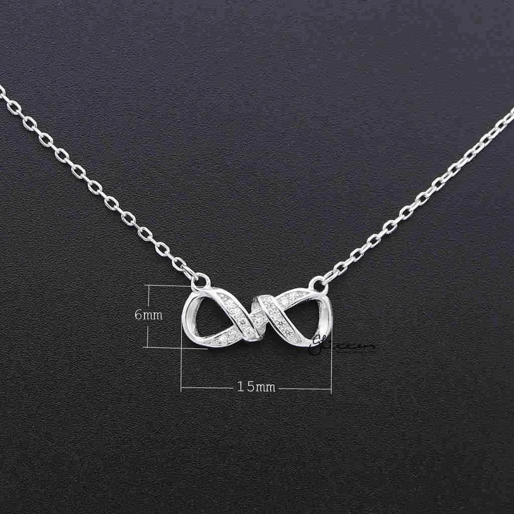 Sterling Silver C.Z Infinity Women's Necklace with 43cm Chain