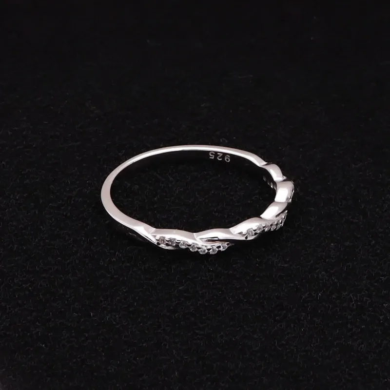 Sterling Silver CZ Twisted Eternity Ring