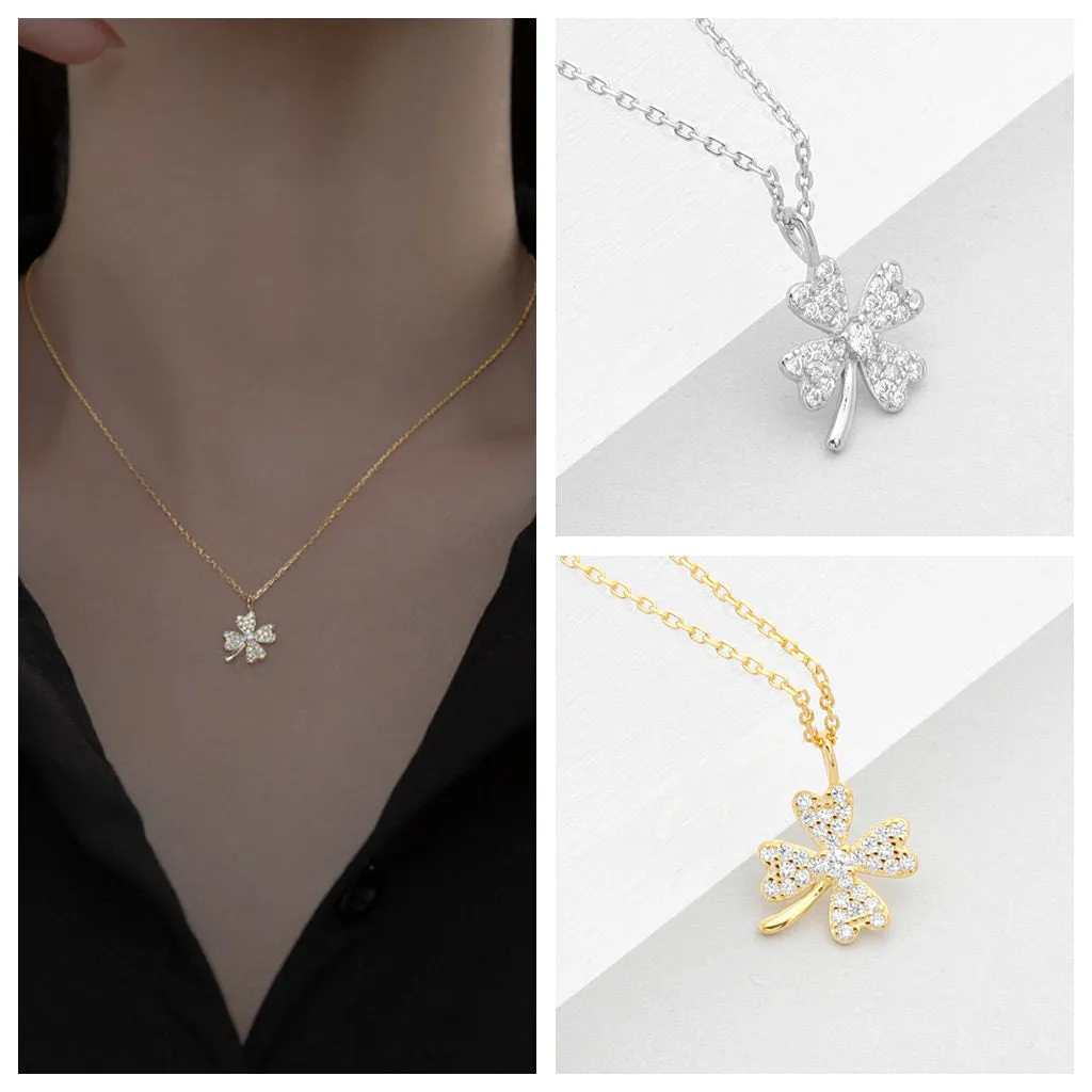 Sterling Silver Four-Leaf Clover Necklace