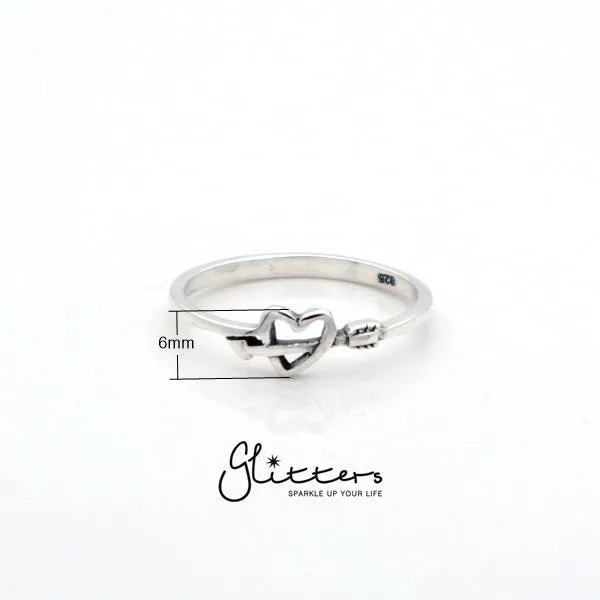 Sterling Silver Heart and Arrow Women's Rings