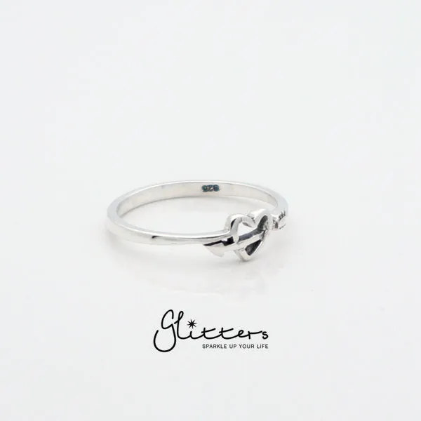 Sterling Silver Heart and Arrow Women's Rings