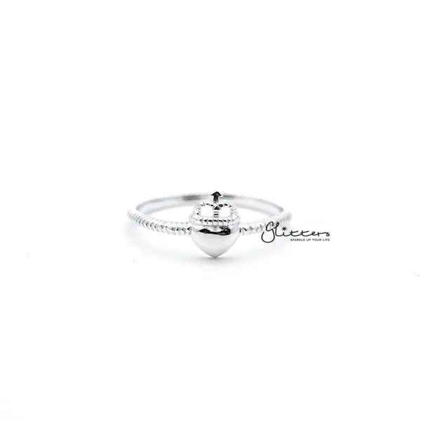 Sterling Silver Heart and Crown Women's Rings